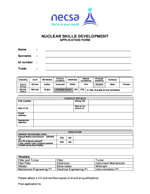 Necsa Online Application  Form