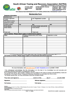 Satra Registration  Form