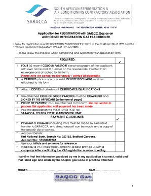 Saracca Certificate  Form