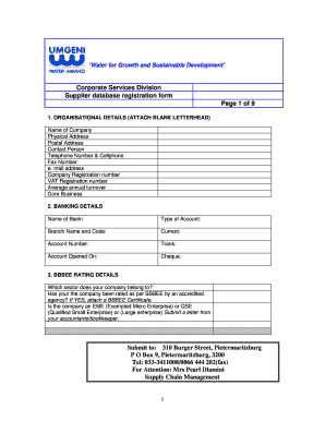 Umgeni Water Application Form