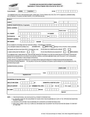 Application in Terms of Section 4 2 of Act No 103 of 1977 Form