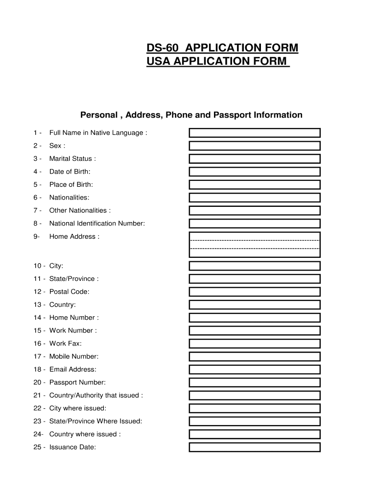 Ds 160 Form PDF Download