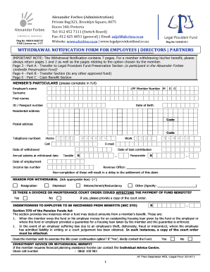 Alexander Forbes Withdrawal Form