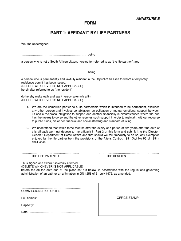 Affidavit Template for Lost ID South Africa  Form