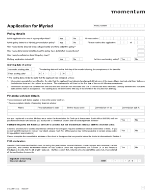 Momentum Application Form