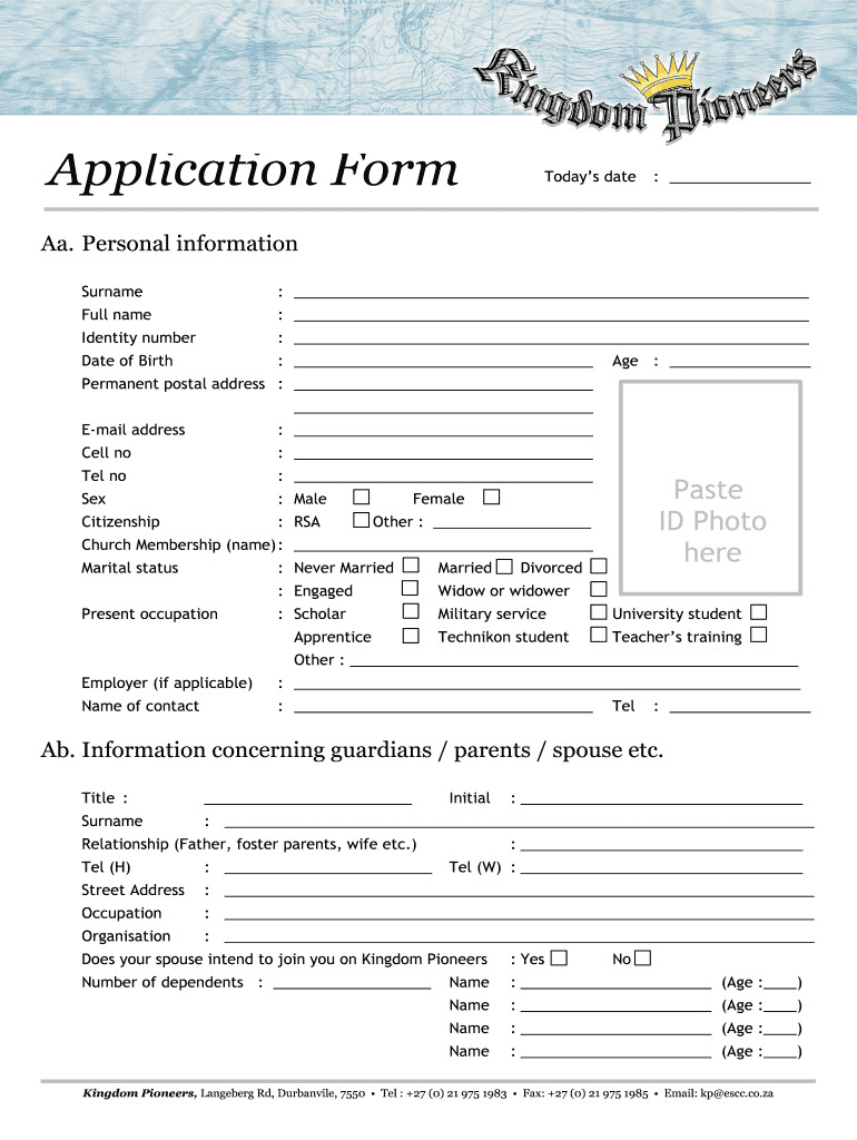 Church Membership Form