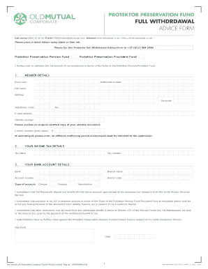 Protektor Preservation Fund  Form