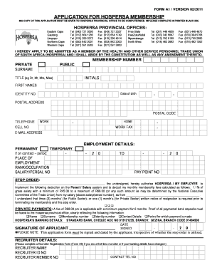 Hospersa Online Application  Form