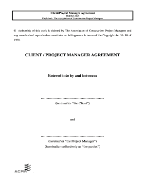 Www Ppasa Co Za Client Project Manager Agreement ACPM PDF  Form