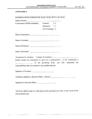 Sovereign Gold Bond Nomination Form &#039;d