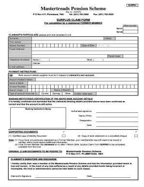 Mastertreads Pension Scheme Form