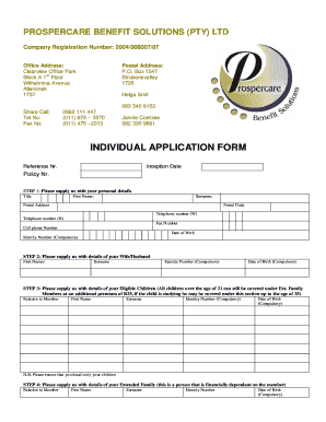 Prosper Care  Form