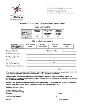 Saiw Registration  Form