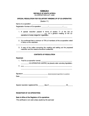 Co Operative Registration Forms PDF