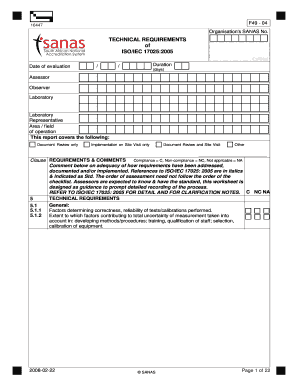 Sanas Form 49 Technical Requirements