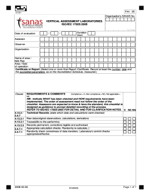 Vertical Assessment Laboratories Isoiec 17025 Sanas Sanas Co  Form