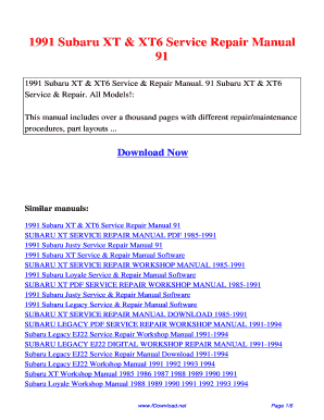 Subaru Legacy Repair Manual PDF  Form