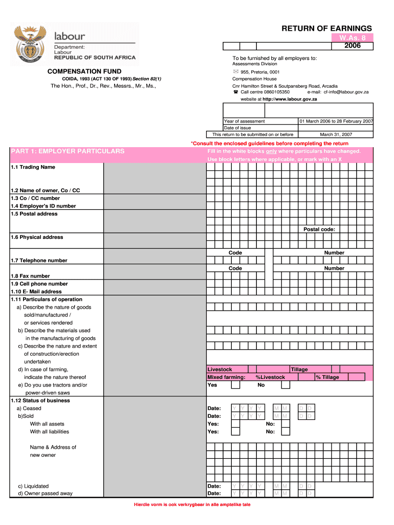  W as 8 Form PDF 2006