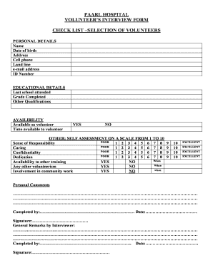 Hospital Check in Form