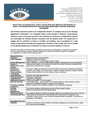 Sci Bono Tenders  Form