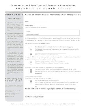 Notice of Incorporation  Form