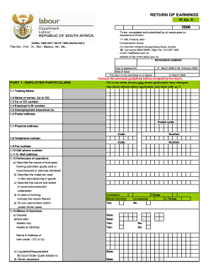 Return of Earnings  Form