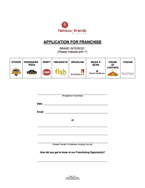  Debonairs Franchise Application Form 2009