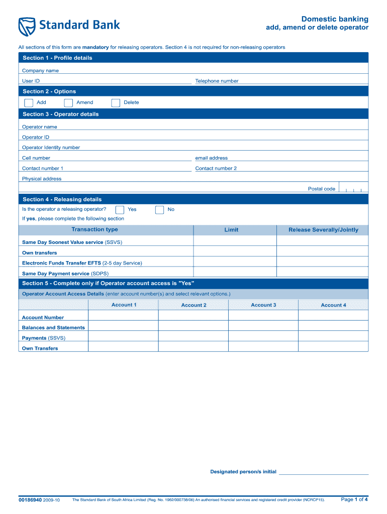  Business Application Form of Fnb 2009