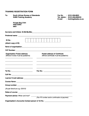 Sabs Registration Form