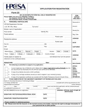 Hpcsa Form 23