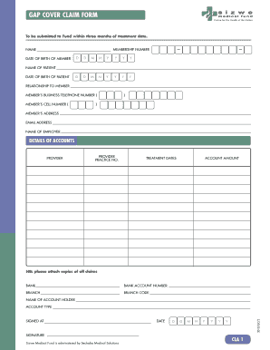 Sizwe Gap Cover Forms