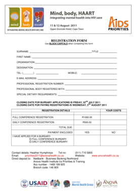 Anova Registration  Form