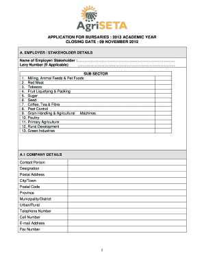 Agriseta Application Forms