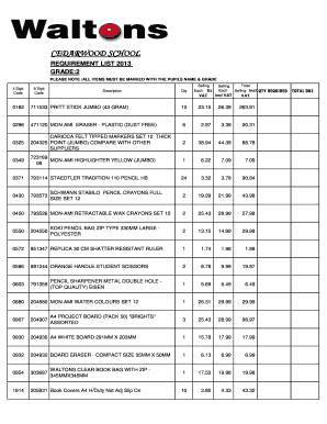 Stationery Items List PDF  Form