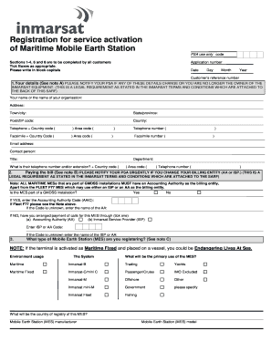 Notes on Filling Registration for Mobile Earth Station Form