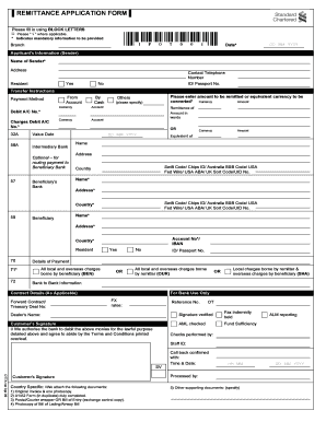 Remittance Application Form