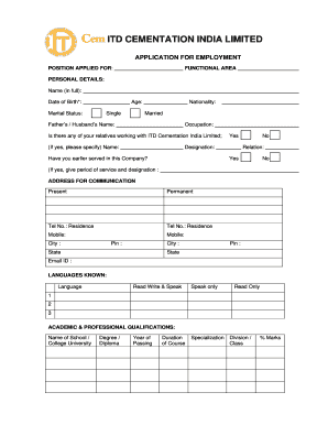 Application Form ITD Cementation