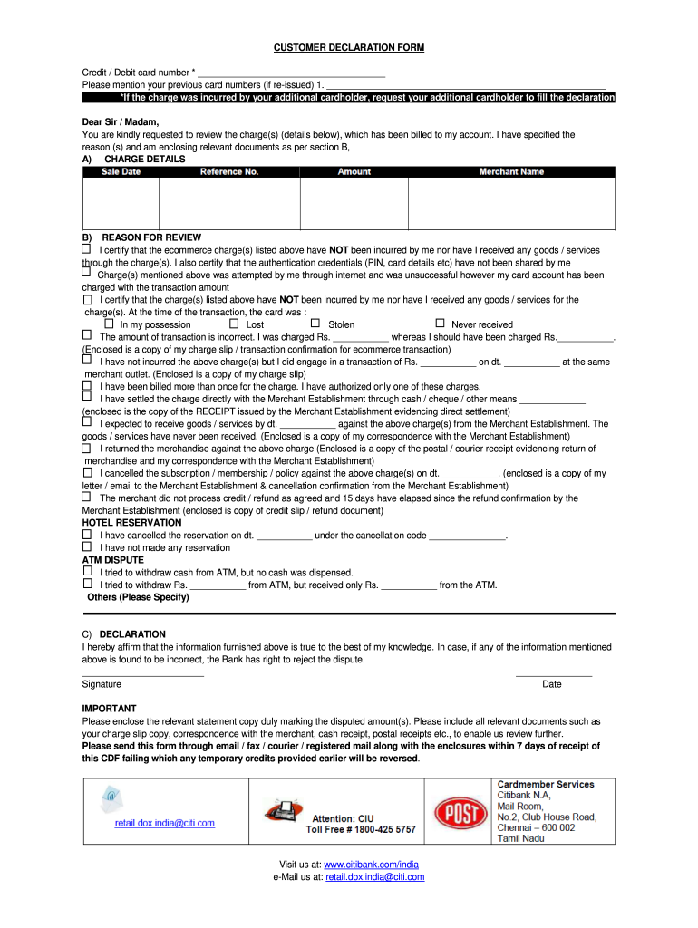 Citibank Forms