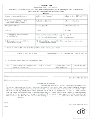 Form 15g Sample PDF Download