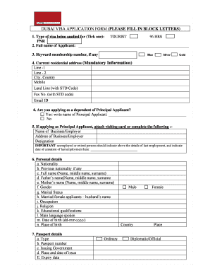 Dubai Employment Visa Sample PDF  Form