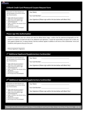 Citibank Photocard  Form