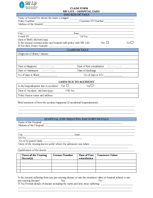 E Meditek Sbi Hospital Cash Claim Forms