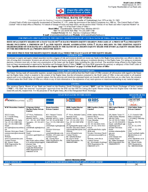 Central Bank of India Cif Form