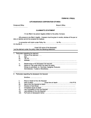 Lic Death Claim Form Filling