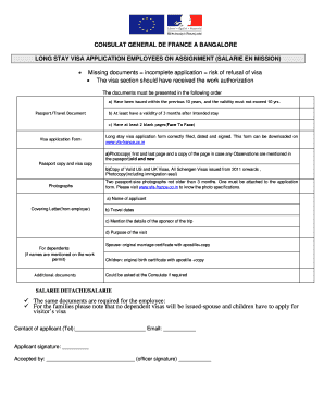 For Work PermitTrainees France Visa Vfs France Co  Form