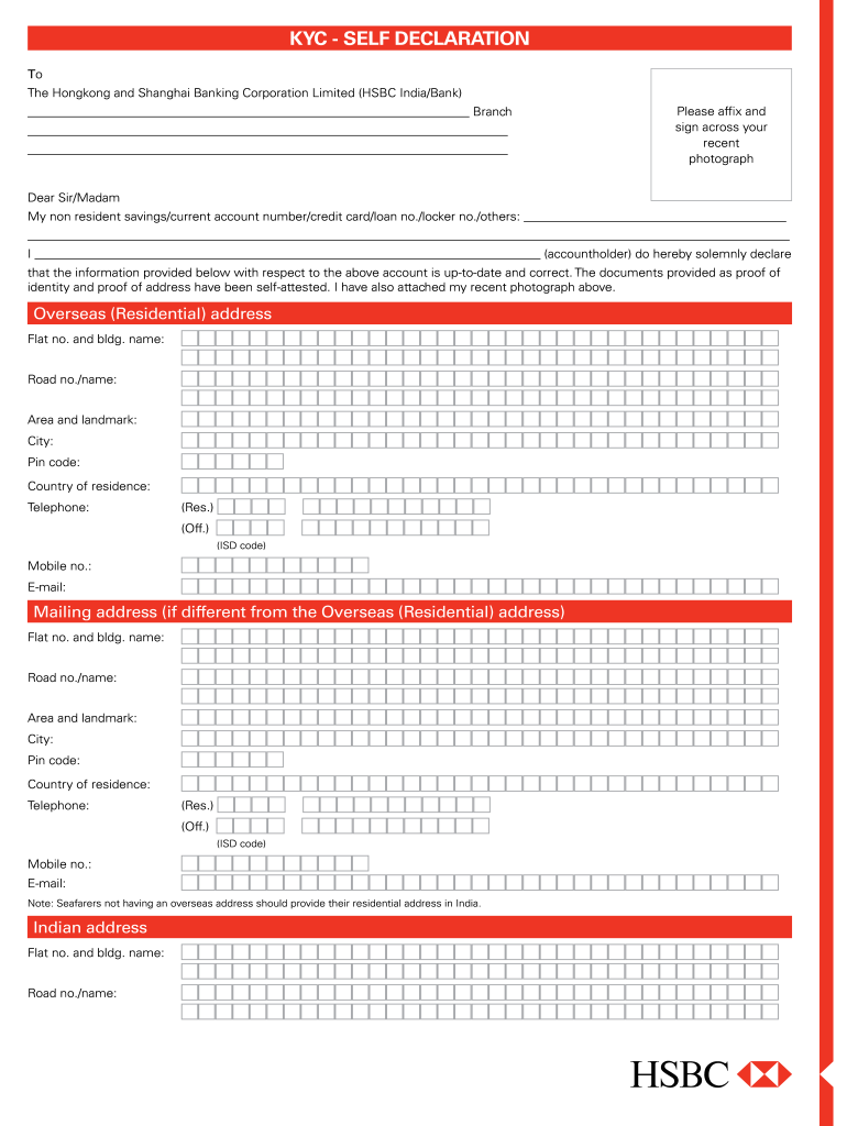 Hsbc Safeguard Kyc Form