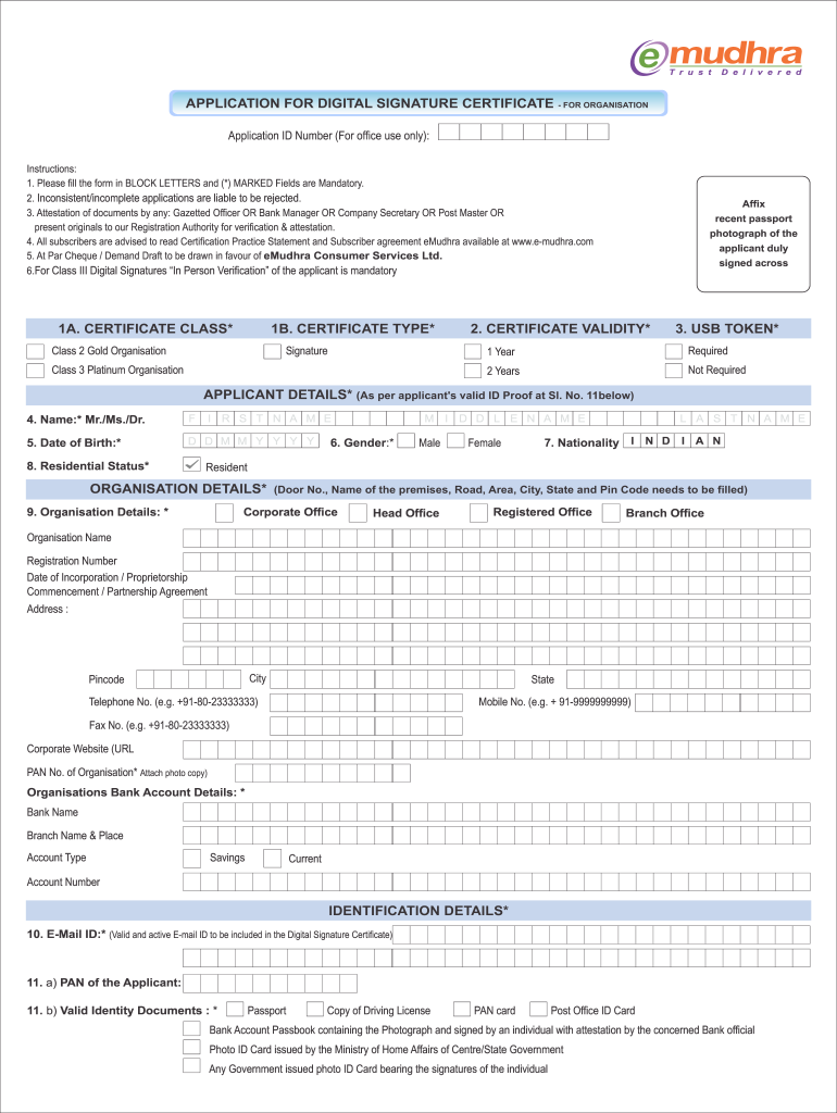  Emudhra Form 2011-2024