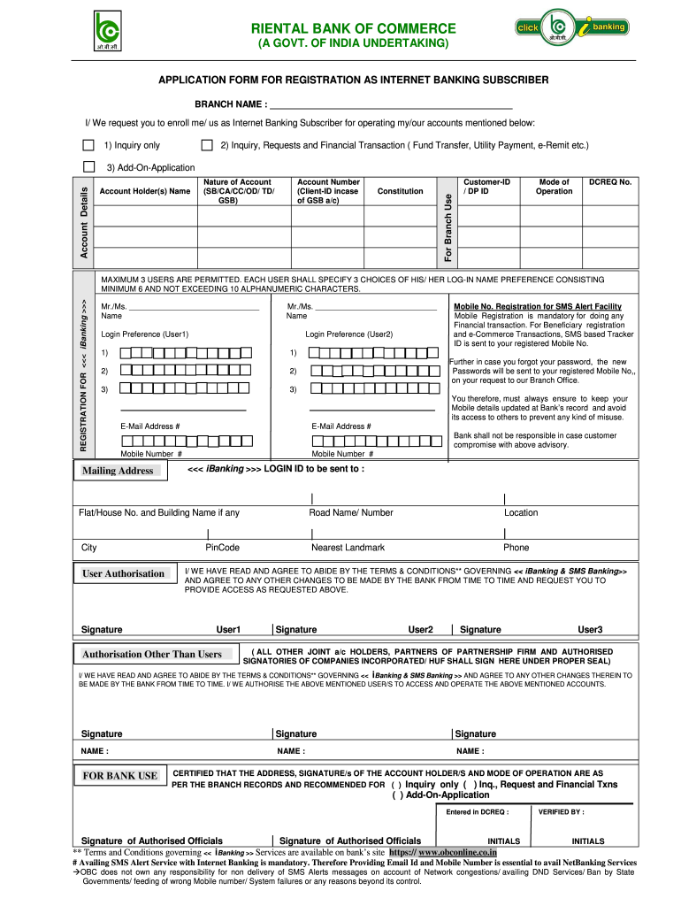 Bank Account Opening Form