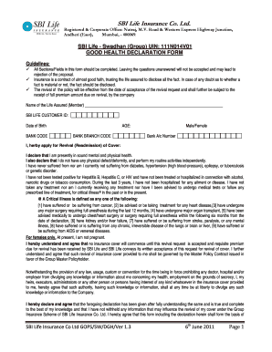 Health Declaration Letter Sample  Form