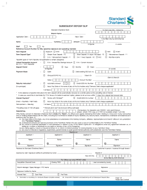 Standard Bank Deposit Slip PDF  Form